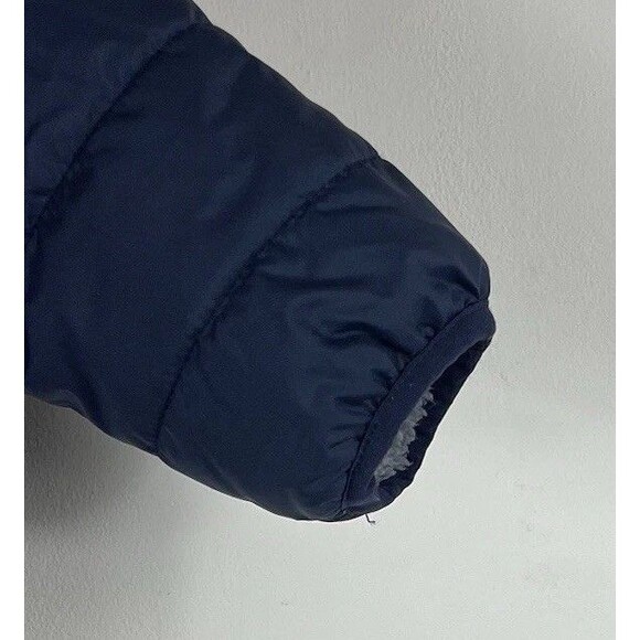 The North Face Puffer Hoodie Jacket Infant 3-6M Navy Mount Chimborazo Reversible - Picture 3 of 9